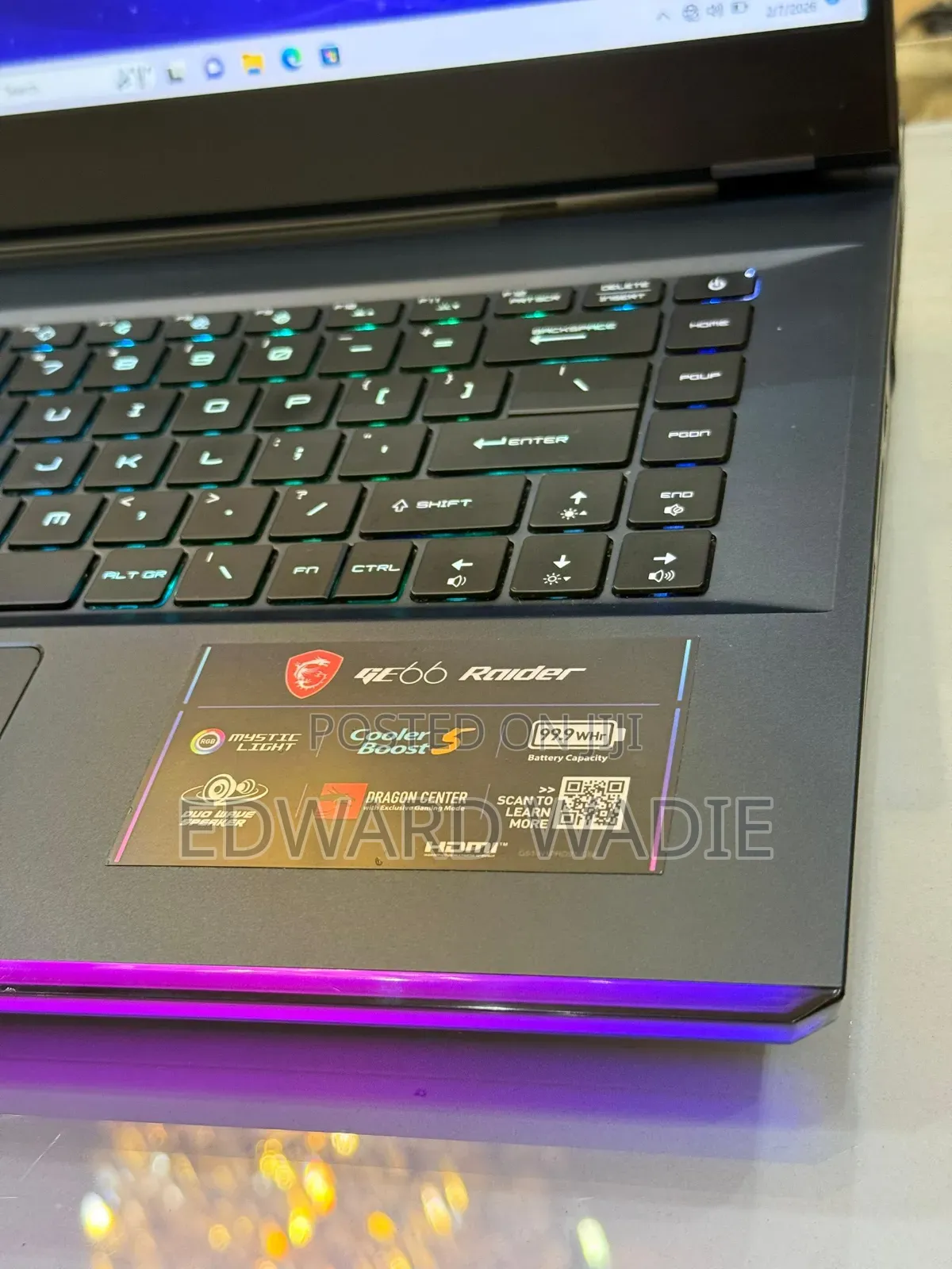 Laptop MSI GE66 Raider 16GB Intel SSD 512GB