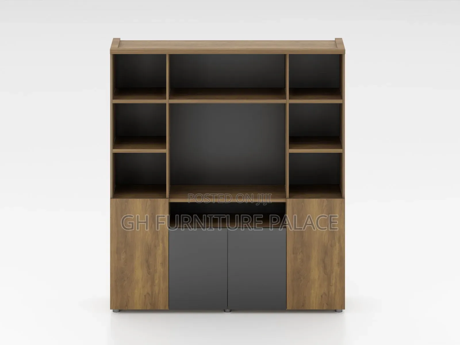Executive Desk And Wooden Shelves Combo