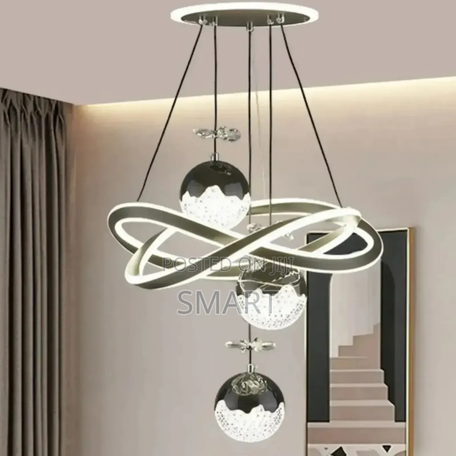 Black Luxury Pendant Led Hanging Chandelier