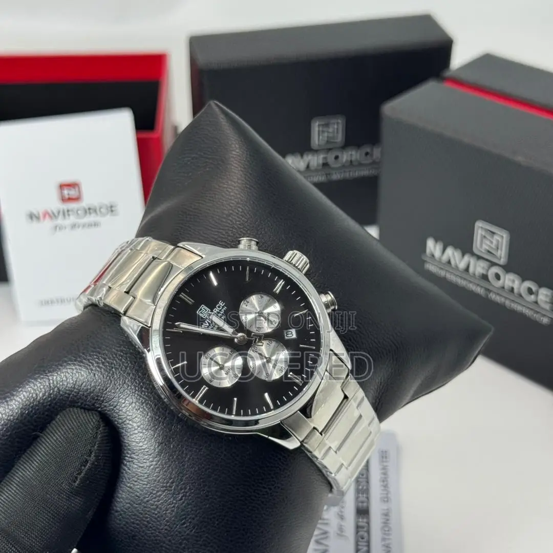 Naviforce Stainless Steel Band Luminous Date Display Chronometer