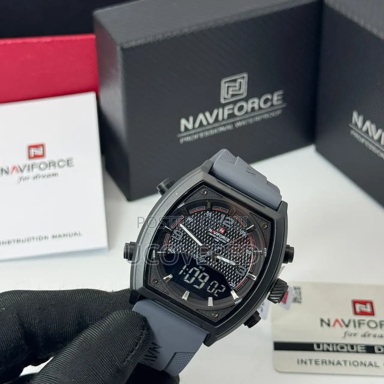 Naviforce Lcd Dual Display Waterproof Luminous Watch