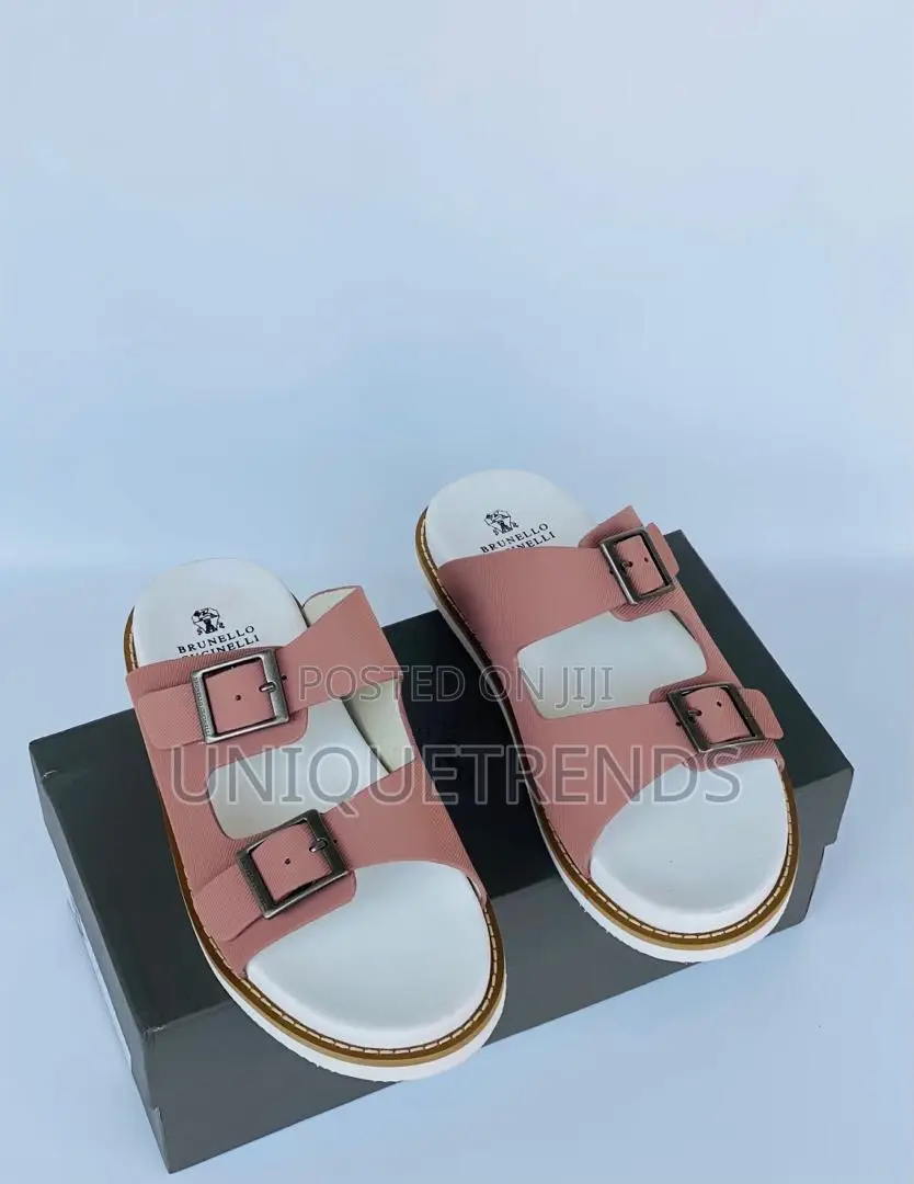 Brunello Cucinelli Suede Double-Buckle Sandals