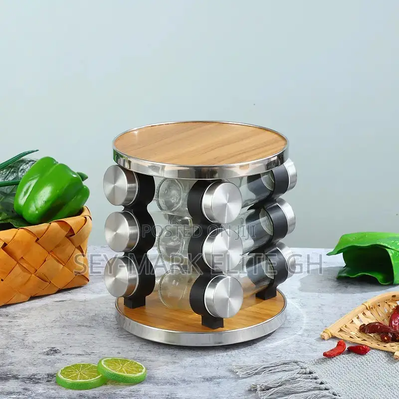 12pcs Rotating Glass Spice Rack