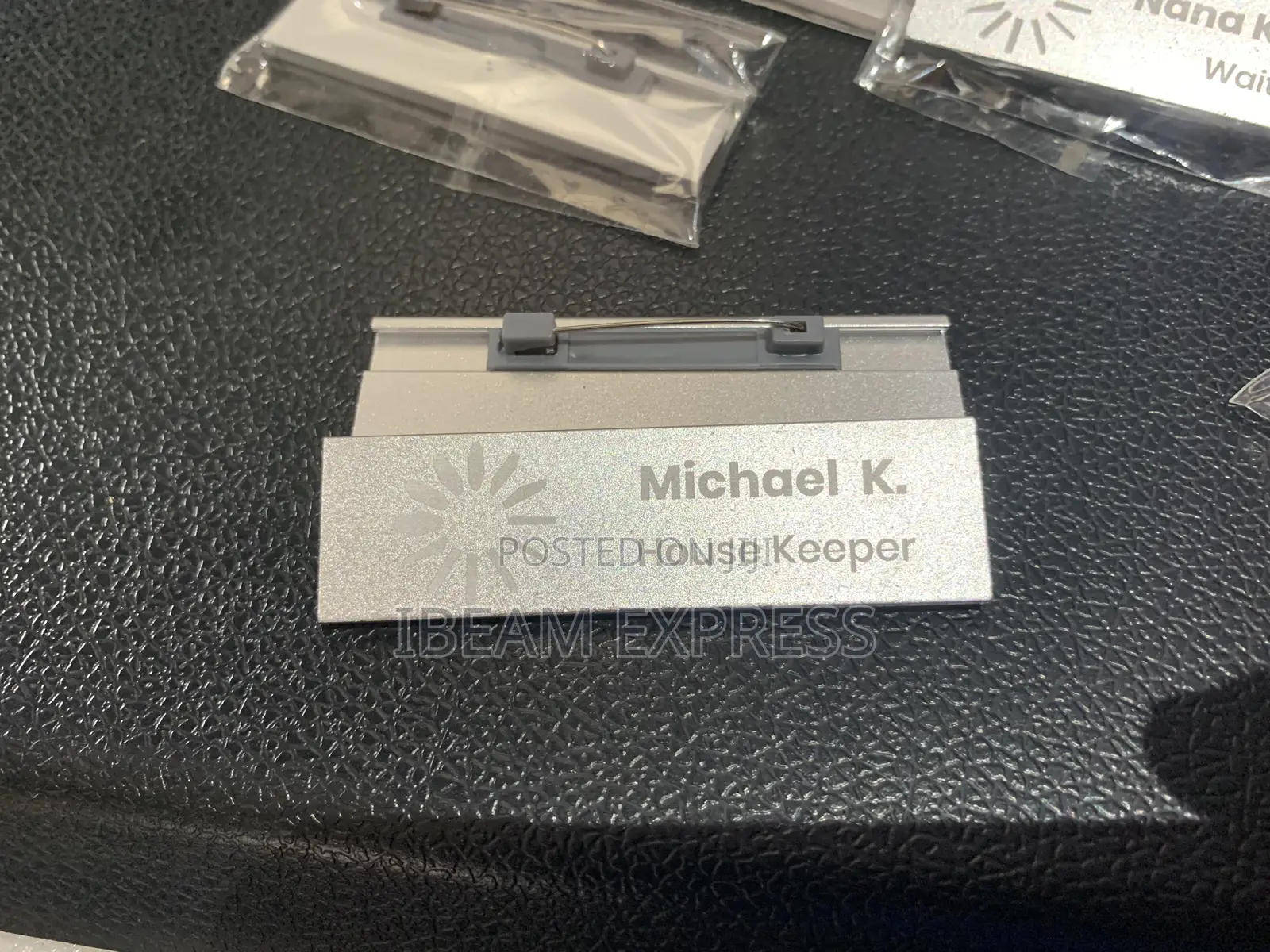 Engraving on Silver Name Tags