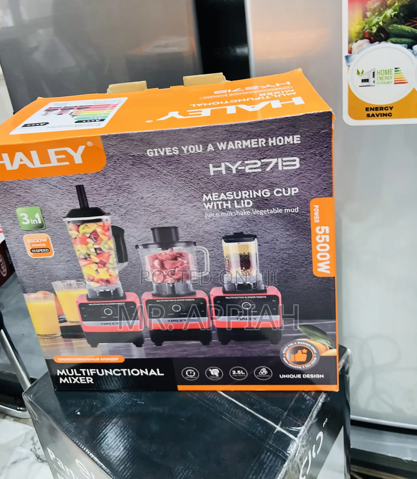 Shop Original Haley-Hy-2713 3 in 1 Electric Blender(Red/Black)