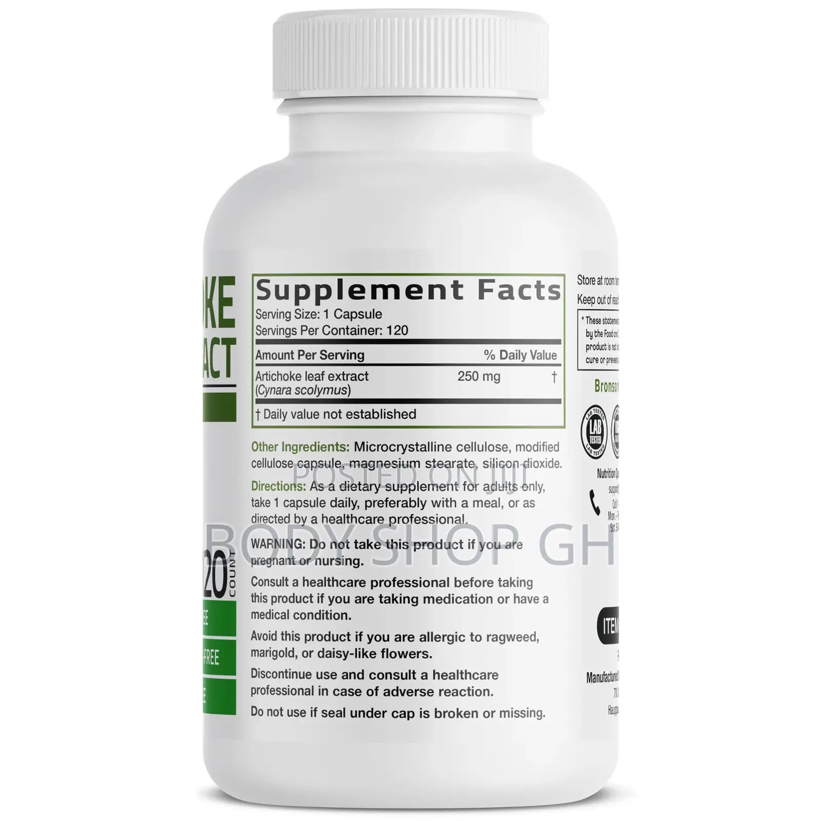 Bronson Artichoke Leaf Extra Strength -Supports Healthy Liver Function