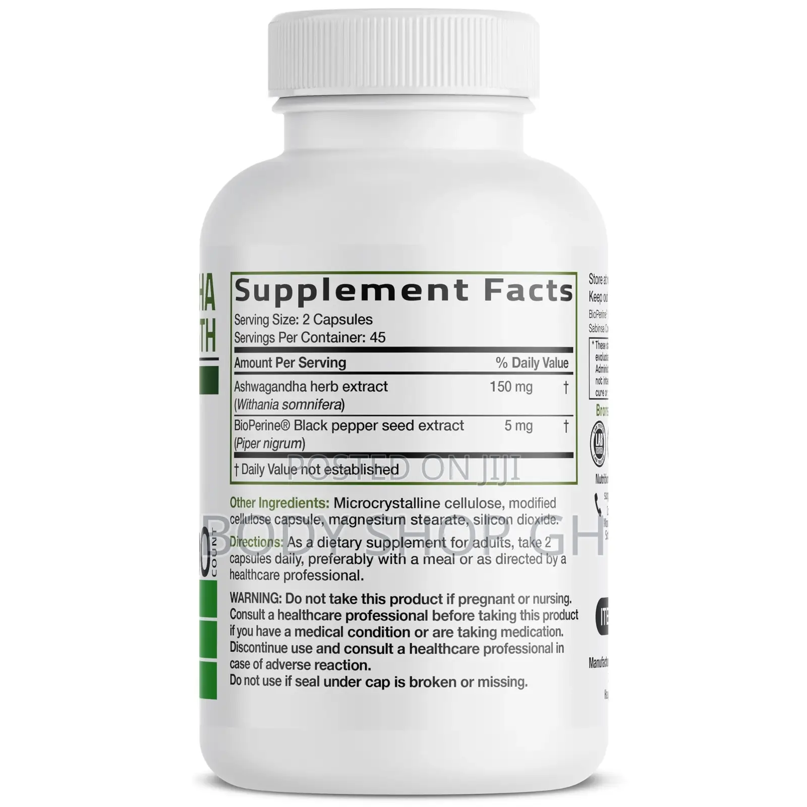 Bronson Ashwagandha Extra Strength Stress Mood Support With Bioperin
