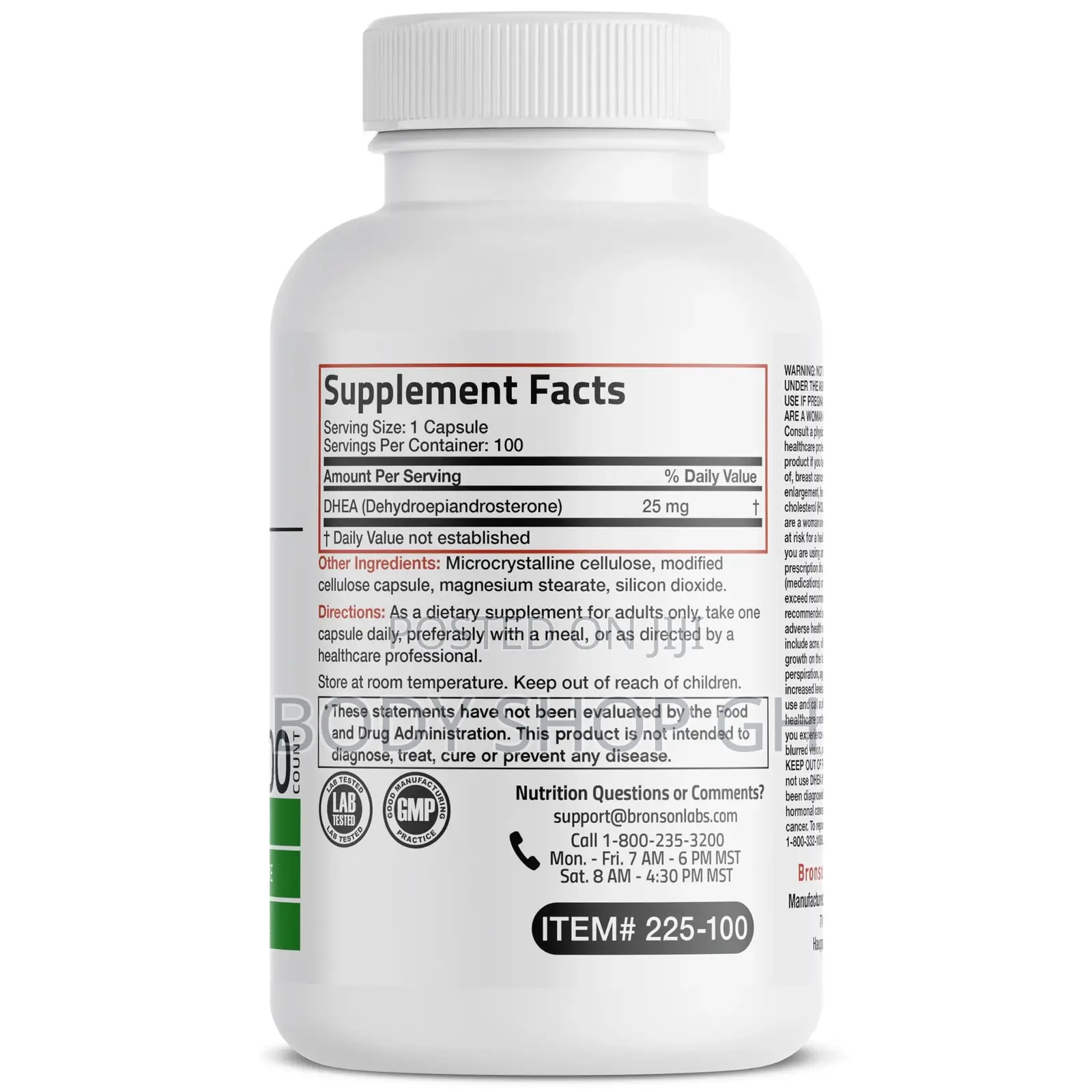 Bronson Dhea 25mg Once Daily Formula, 100 Capsules - Hormonal Balance