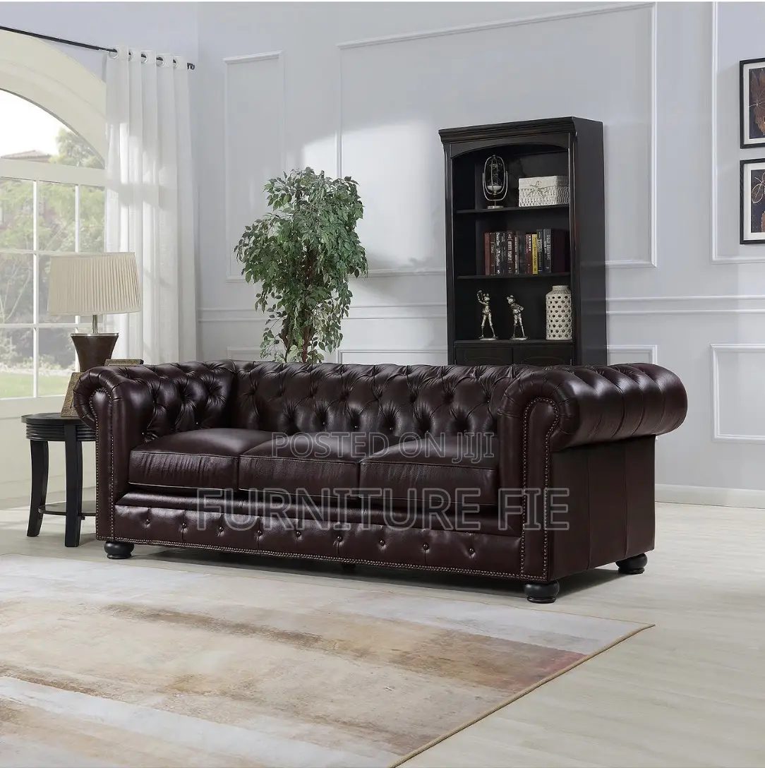 Alexandon Leather Chesterfield Tufted Sofa With Roll Arm From Usa