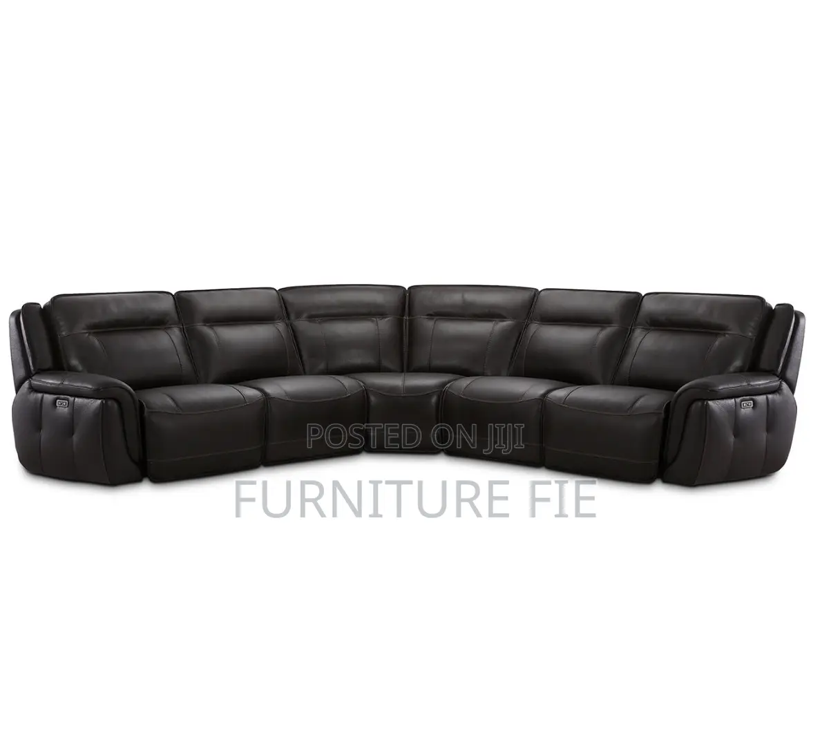 Lenardo 5-Pc. Leather Sectional With 2 Power Motion Recliners From Usa