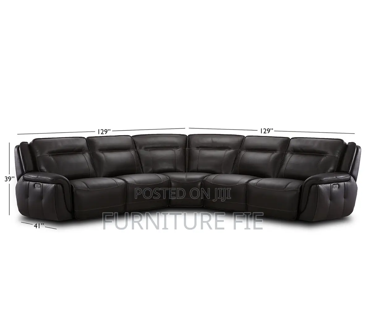 Lenardo 5-Pc. Leather Sectional With 2 Power Motion Recliners From Usa
