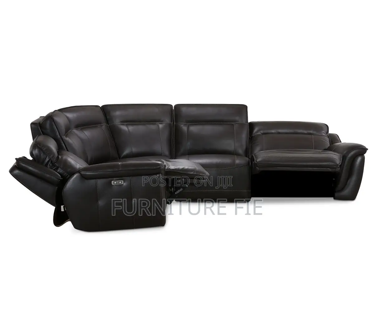 Lenardo 5-Pc. Leather Sectional With 2 Power Motion Recliners From Usa
