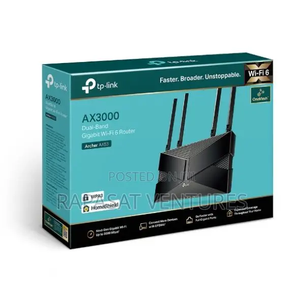 Tp-Link Ax3000 Dual Band Gigabit Wi-Fi 6 Router Archer Ax53