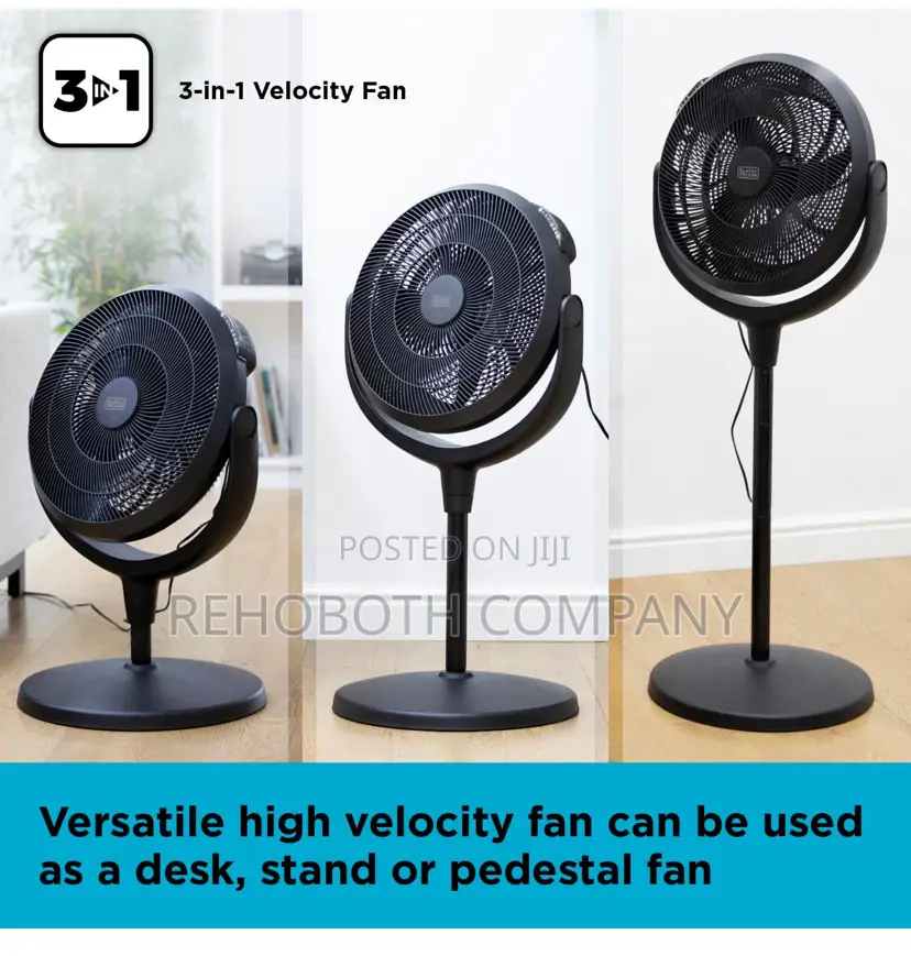 Black+Decker Bxfp51001gb High Velocity Pedestal Desk Fan