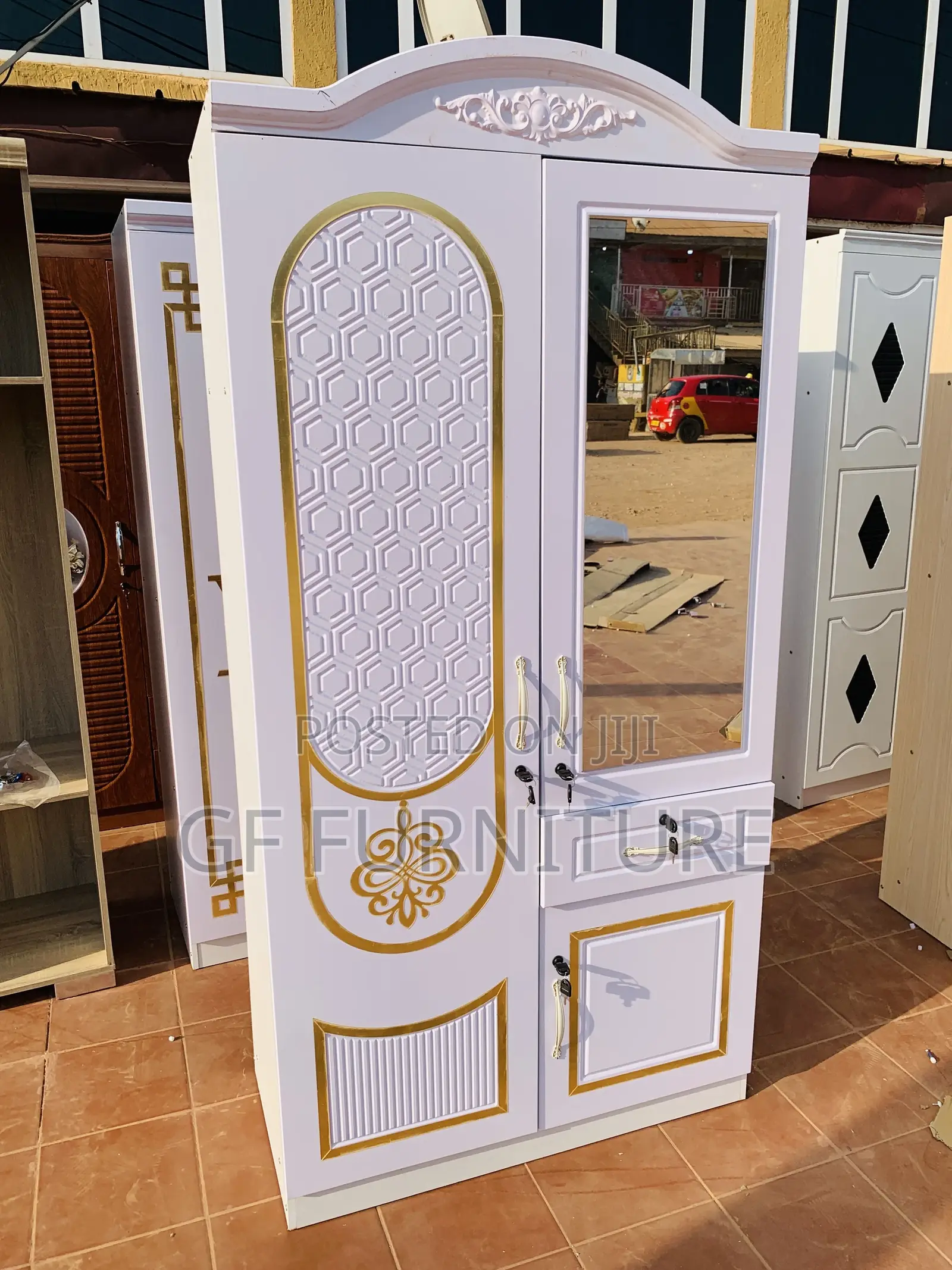 2-in-1 Wooden Wardrobe With Mirror