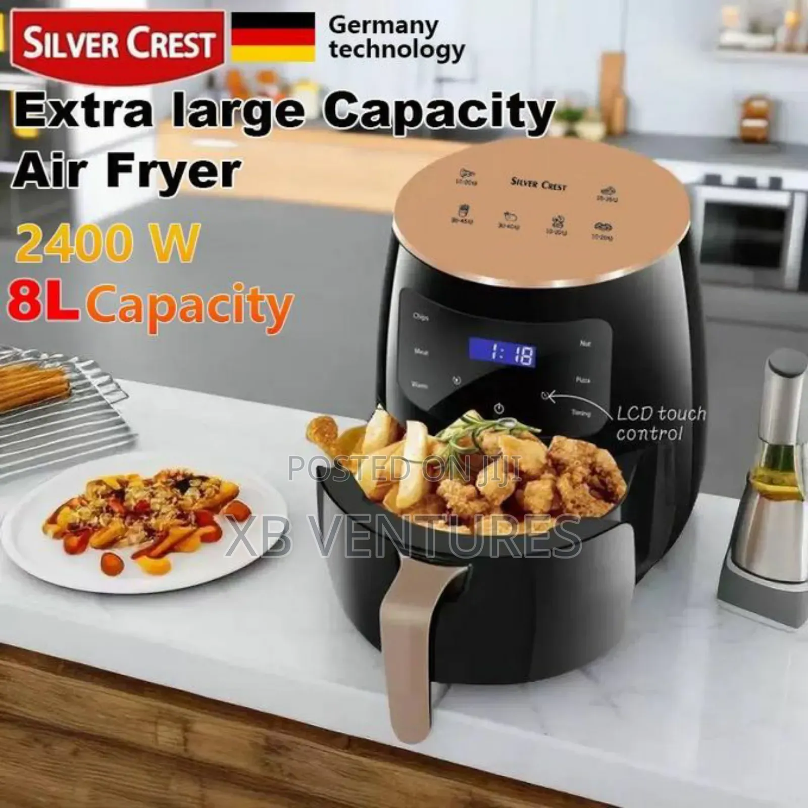 Silver Crest 8l Extra Large Air Fryer Wit Smart Digital Control 2400w