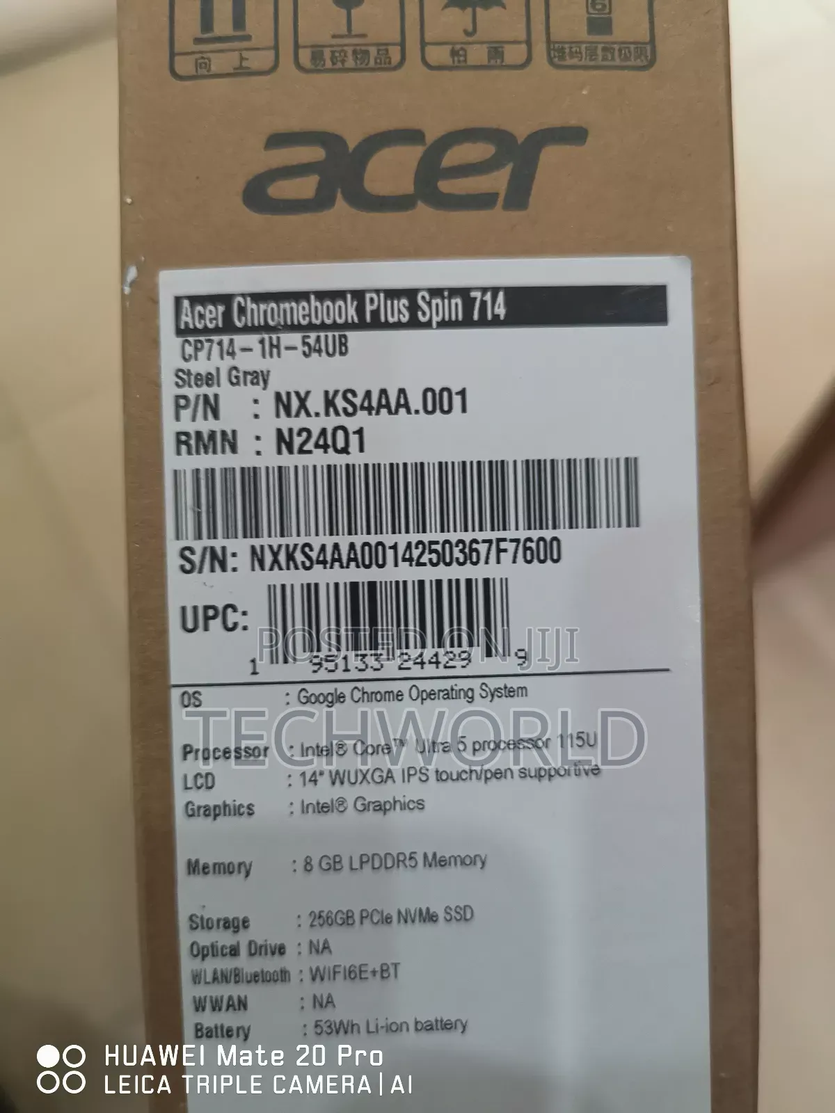 New Laptop Acer Chromebook 714 CB714 8GB Intel Core Ultra 5 SSD 256GB