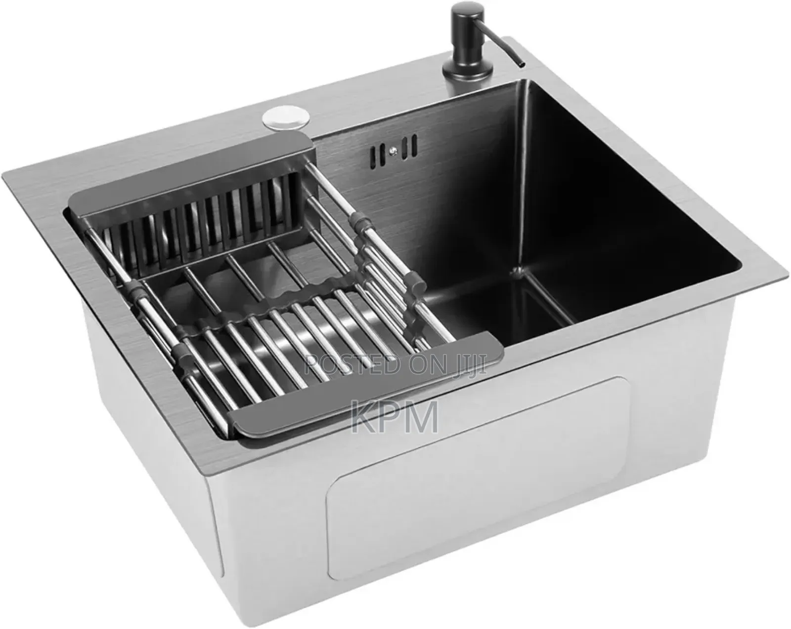 Black Sus 304 Cabinet Kitchen Sink With Soap Dispenser and Basket