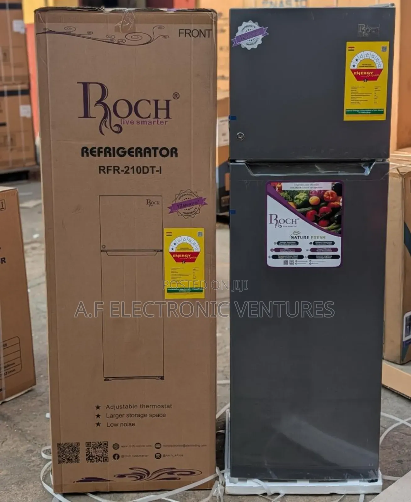 Roch 168-litres Top Freezer Fridge (Rfr-210dt-1)