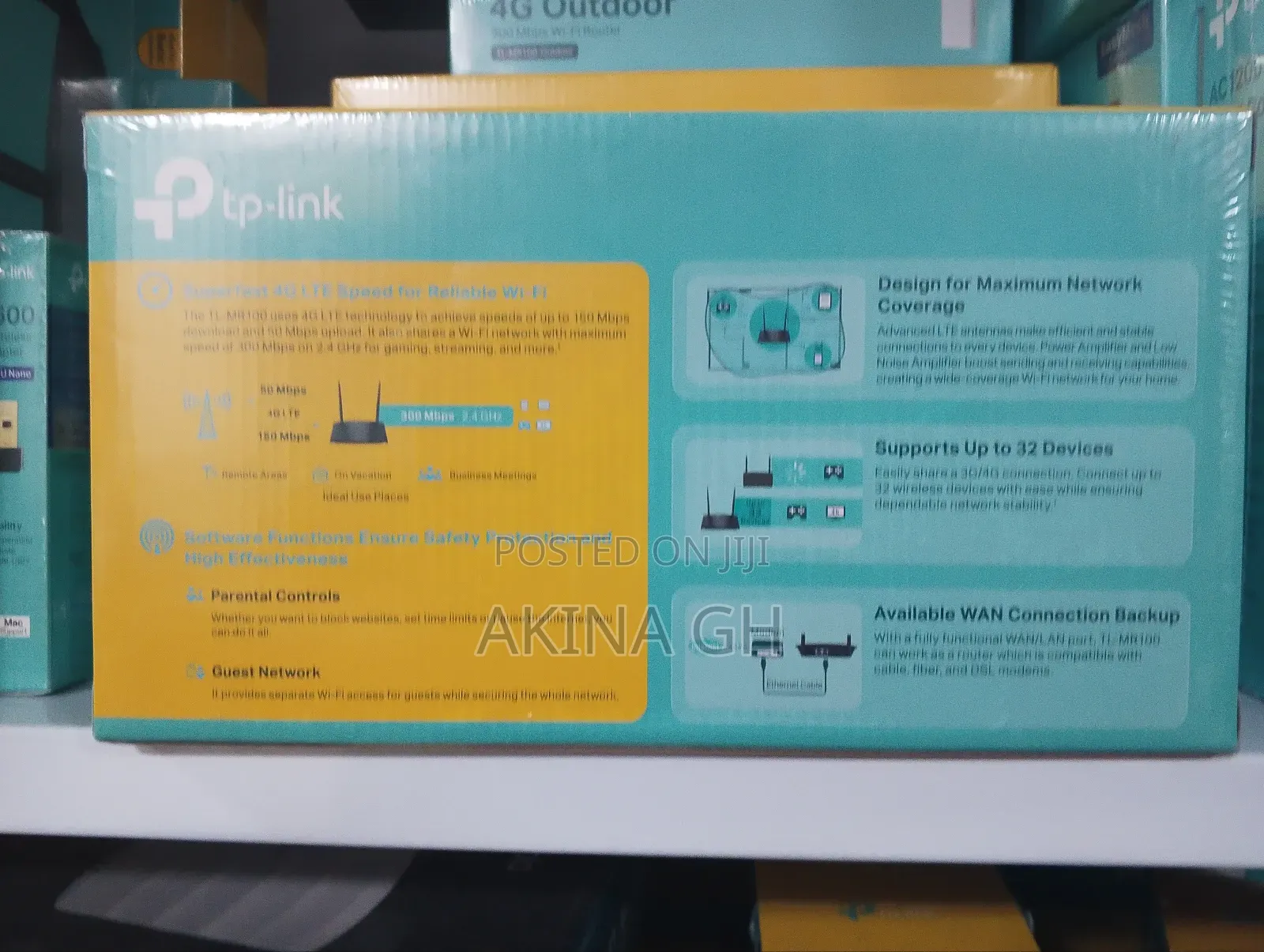 Tp-Link 4g Lte Wifi Router 300mb0s Tl-Mr100