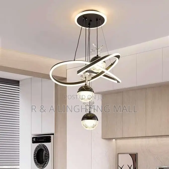 Modern Adjustable Led Pendant Light - 65w - 40cm - Black