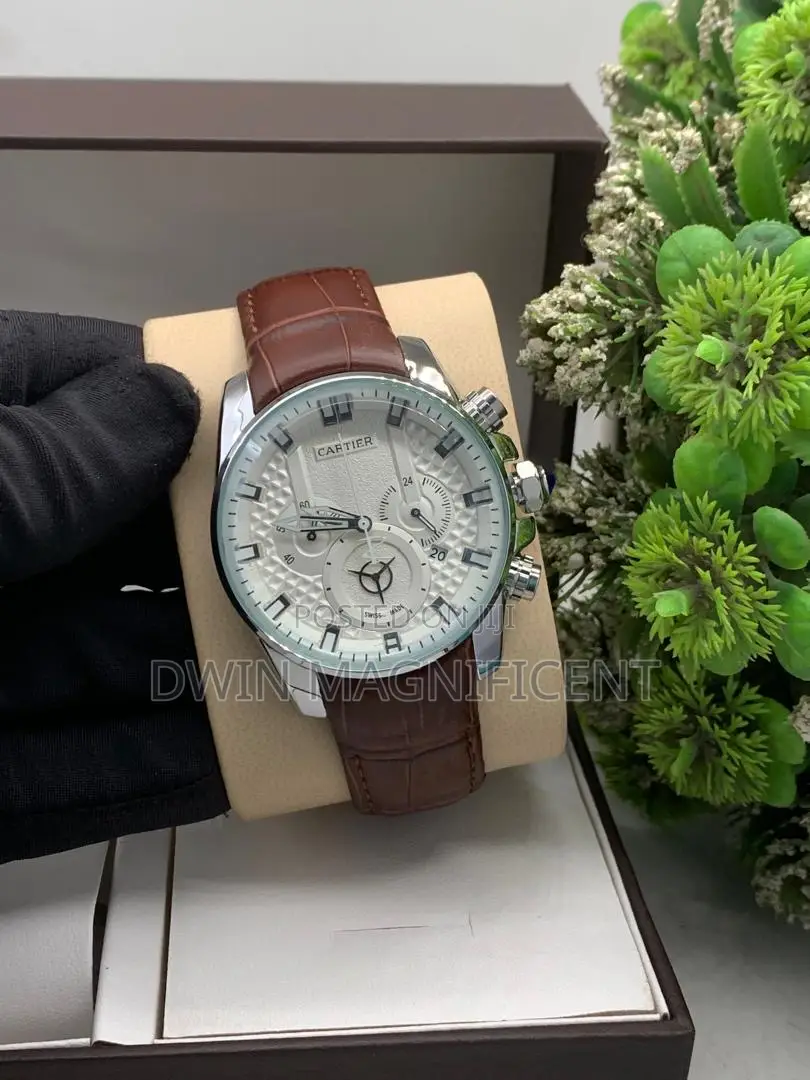 Cartier Chronograph Leather Watch