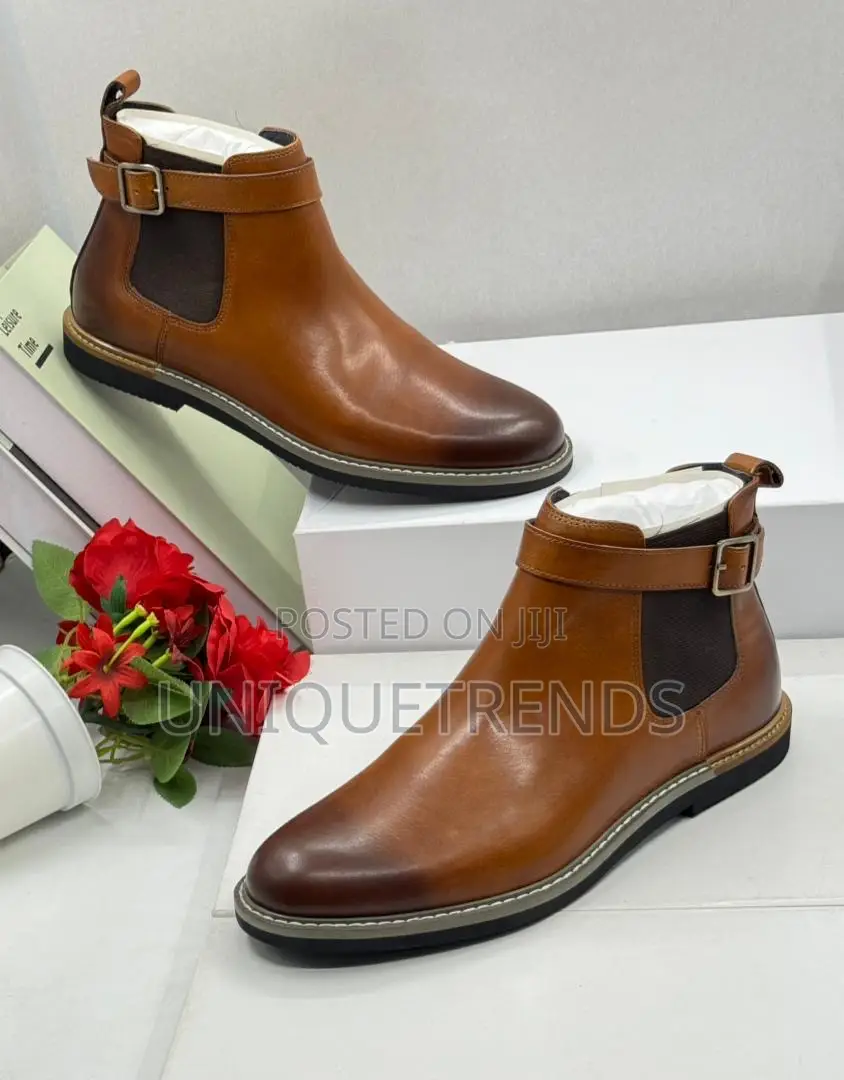 High Quality Aldo Leather Ankle Boots (Brown)