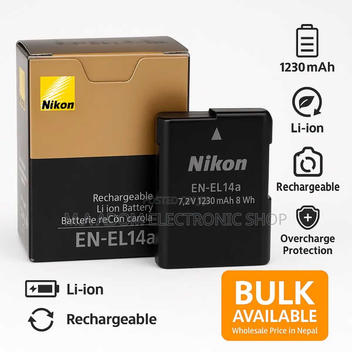 New en 14a Nikon Rechargeable Battery