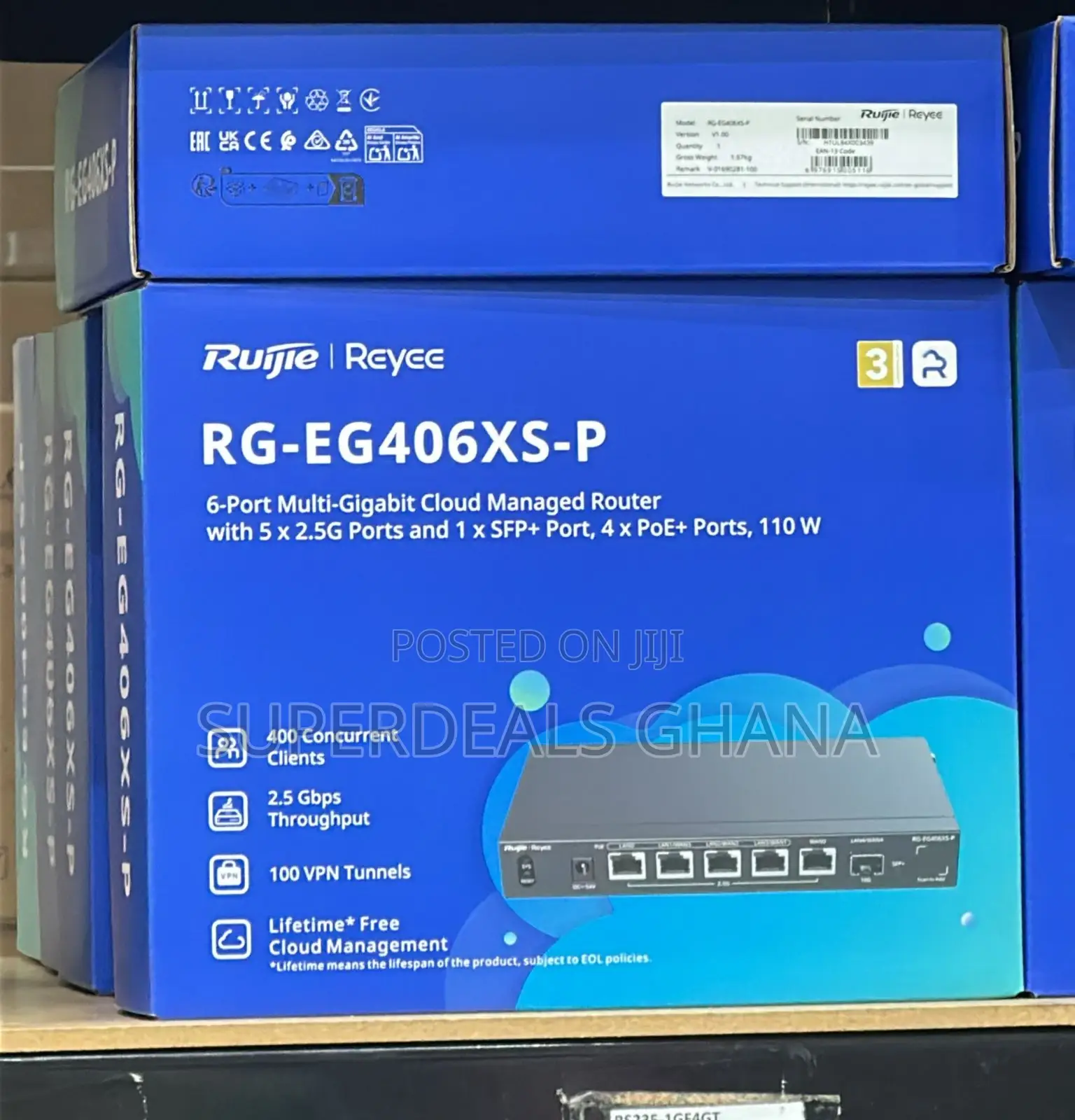 Rg-eg406xs-p Cloud Router 4 Wan Internet 2.5gbps, 400 Clients, Poe