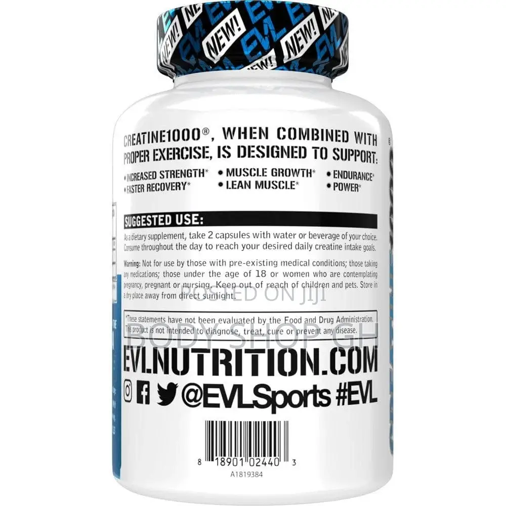 Evlution 100% Platinum Pure Creatine Monohydrate Capsules- For Muscles