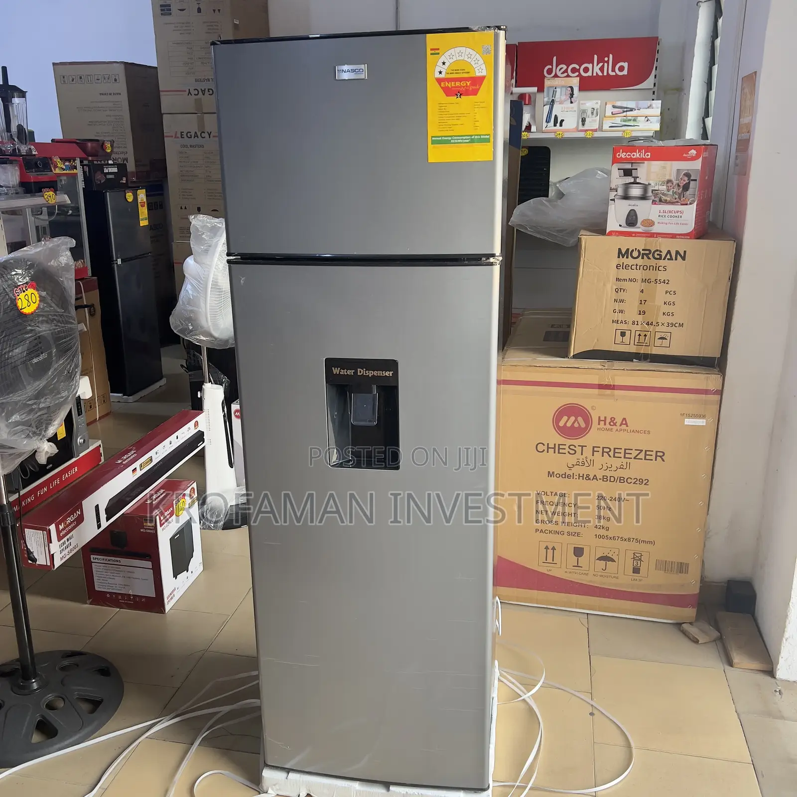 Nasco 280l Top Mount Fridge With Dispenser