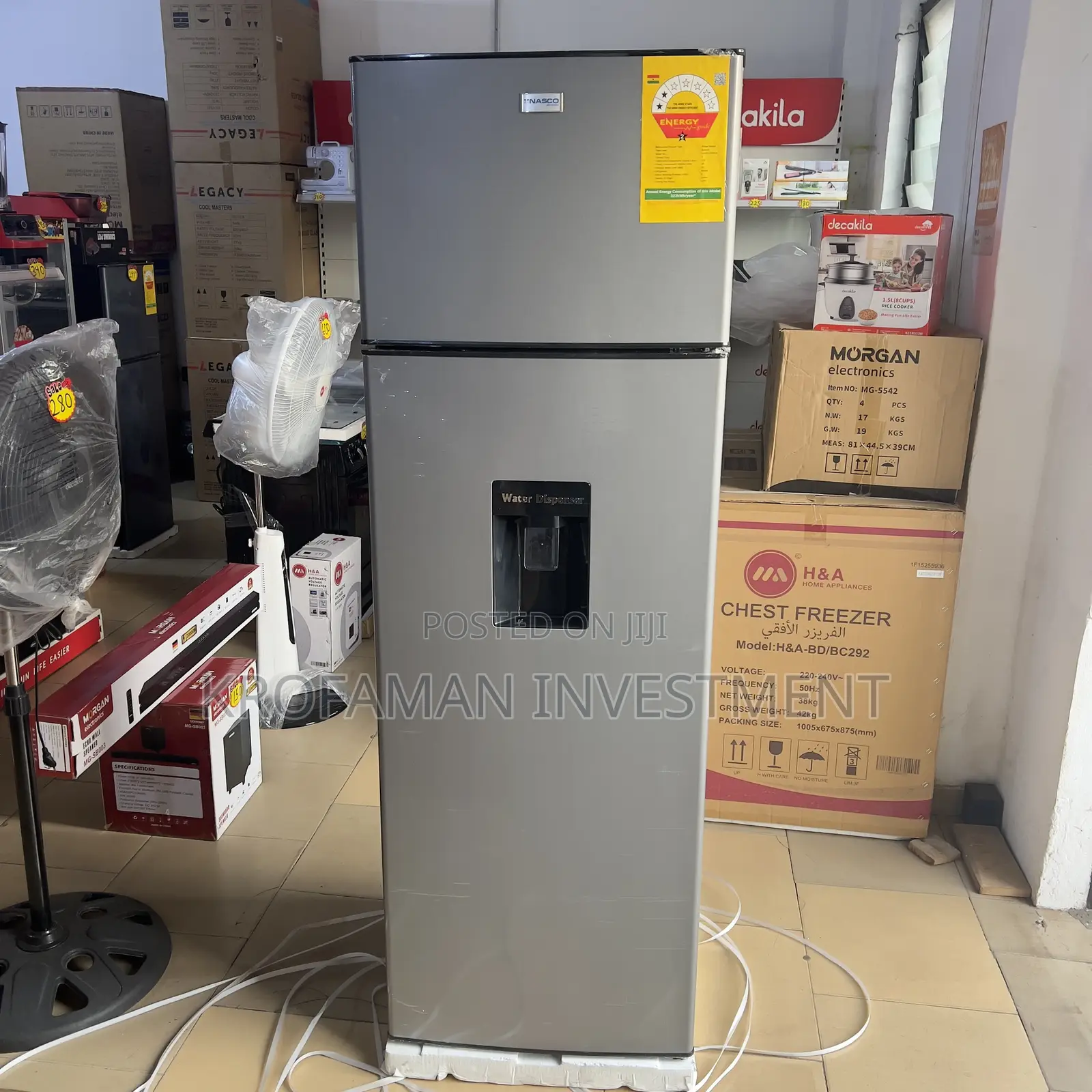 Nasco 280l Top Mount Fridge With Dispenser
