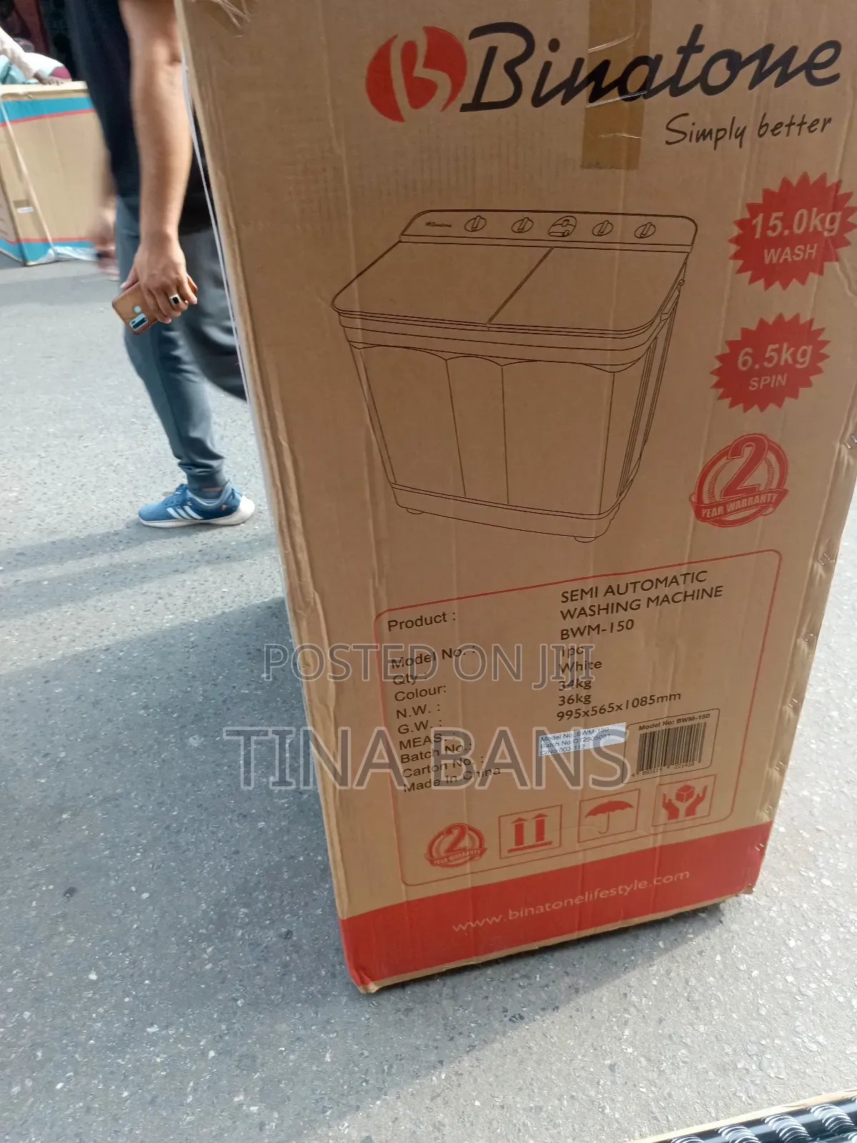 Binatone 15kg Semi Automatic Washing Machine