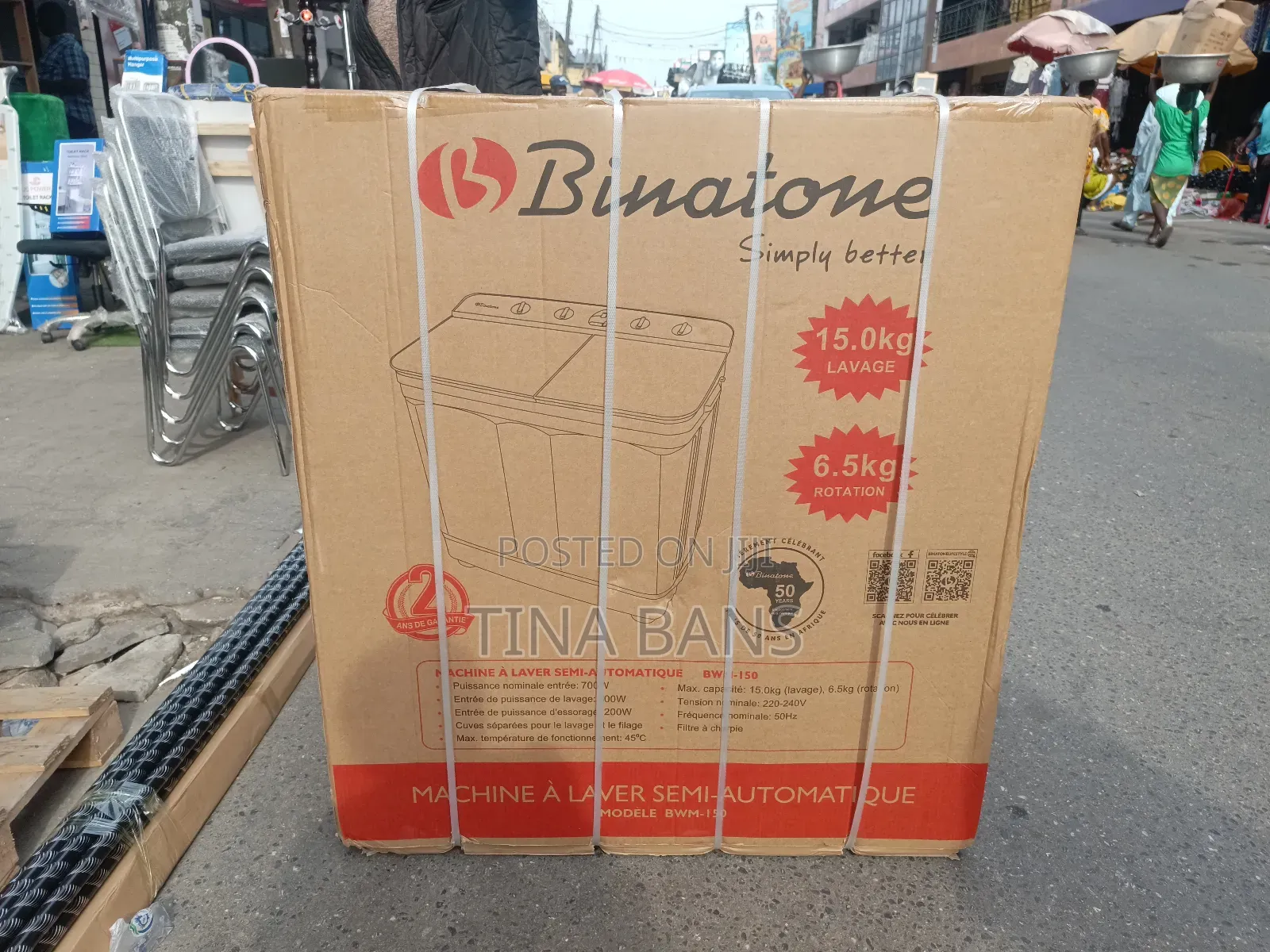 Binatone 15kg Semi Automatic Washing Machine
