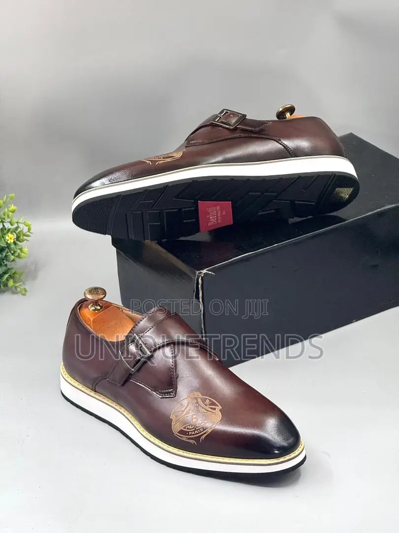 Berluti Single Monk Strap Leather Shoe ( Coffee)