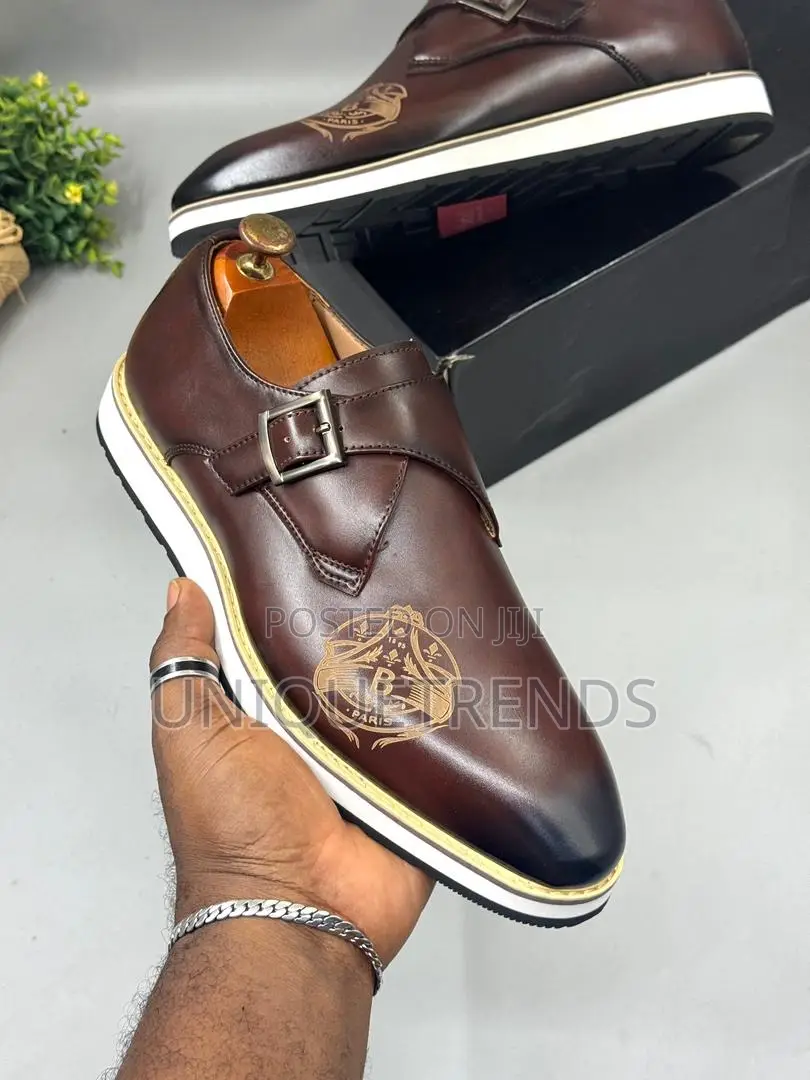 Berluti Single Monk Strap Leather Shoe ( Coffee)