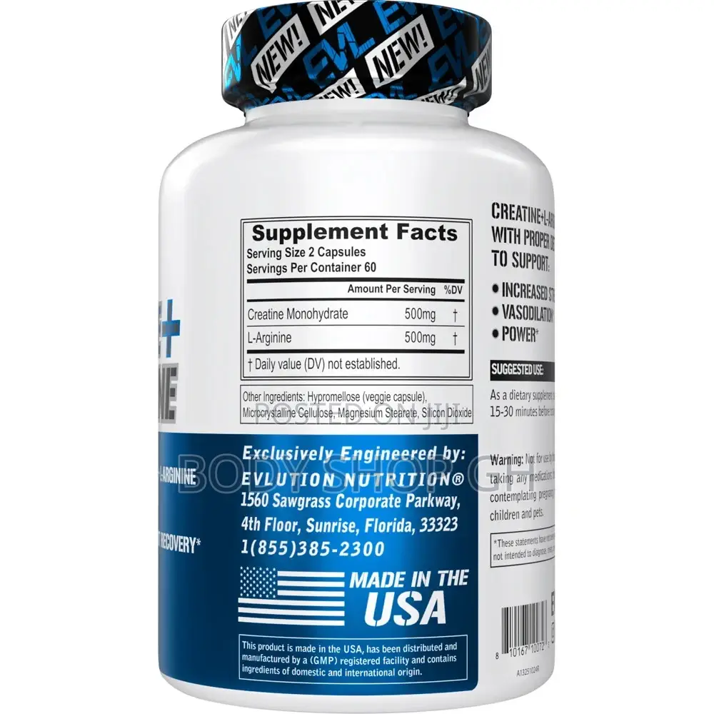 Evlution Creatine Monohydrate + L-Arginine - Massive Muscle Builder 