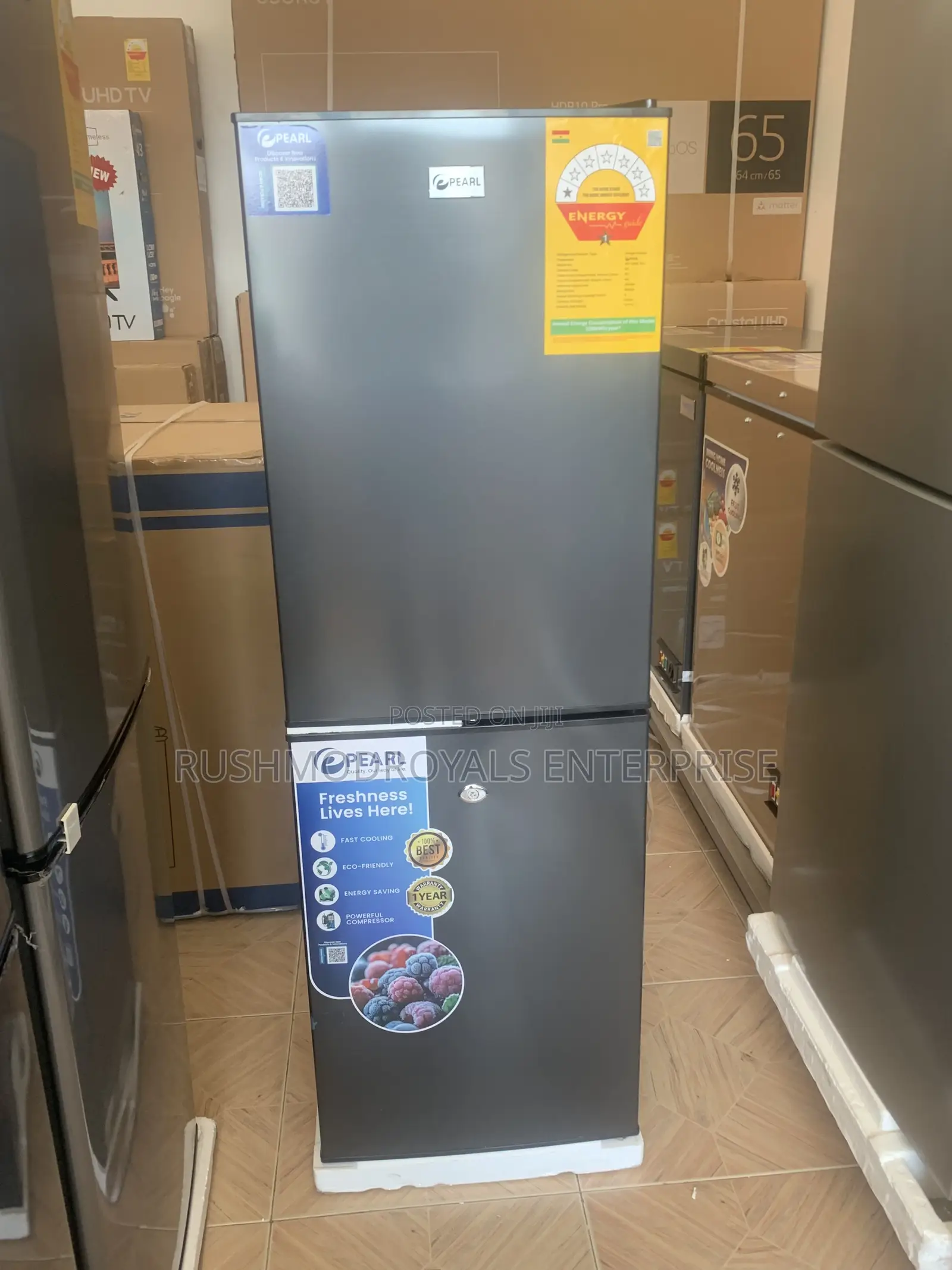 Sleek Efficient: Pearl 102l Double Door Fridge (Pf-144b-10j)