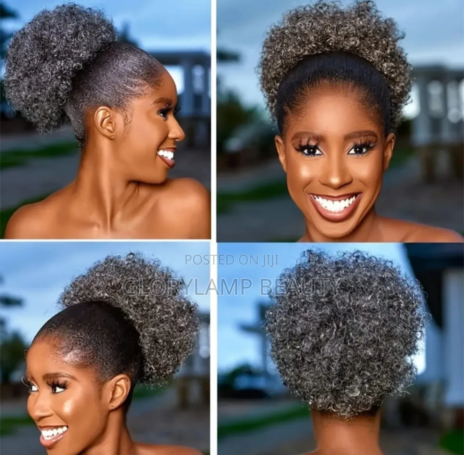 Short Afro Kinky Curly Ponytail Extension For Women