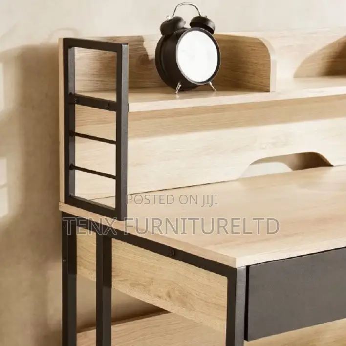 Computer Desk With Shelve - (Natural Black)