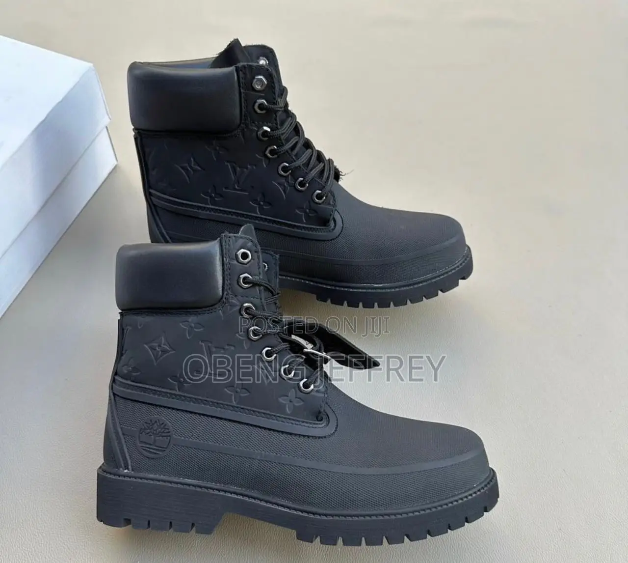 Original Louis Vuitton Timberland Boots Black