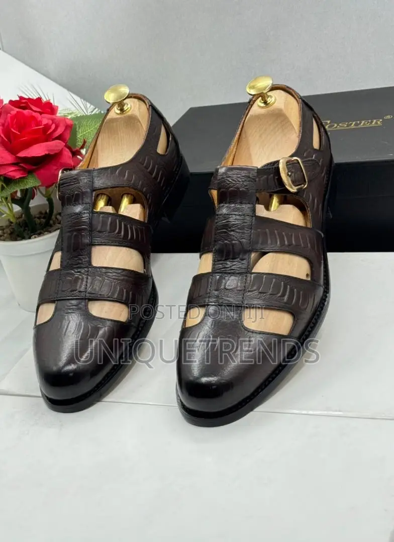 High Quality John Foster Leather Sandals (Coffee)