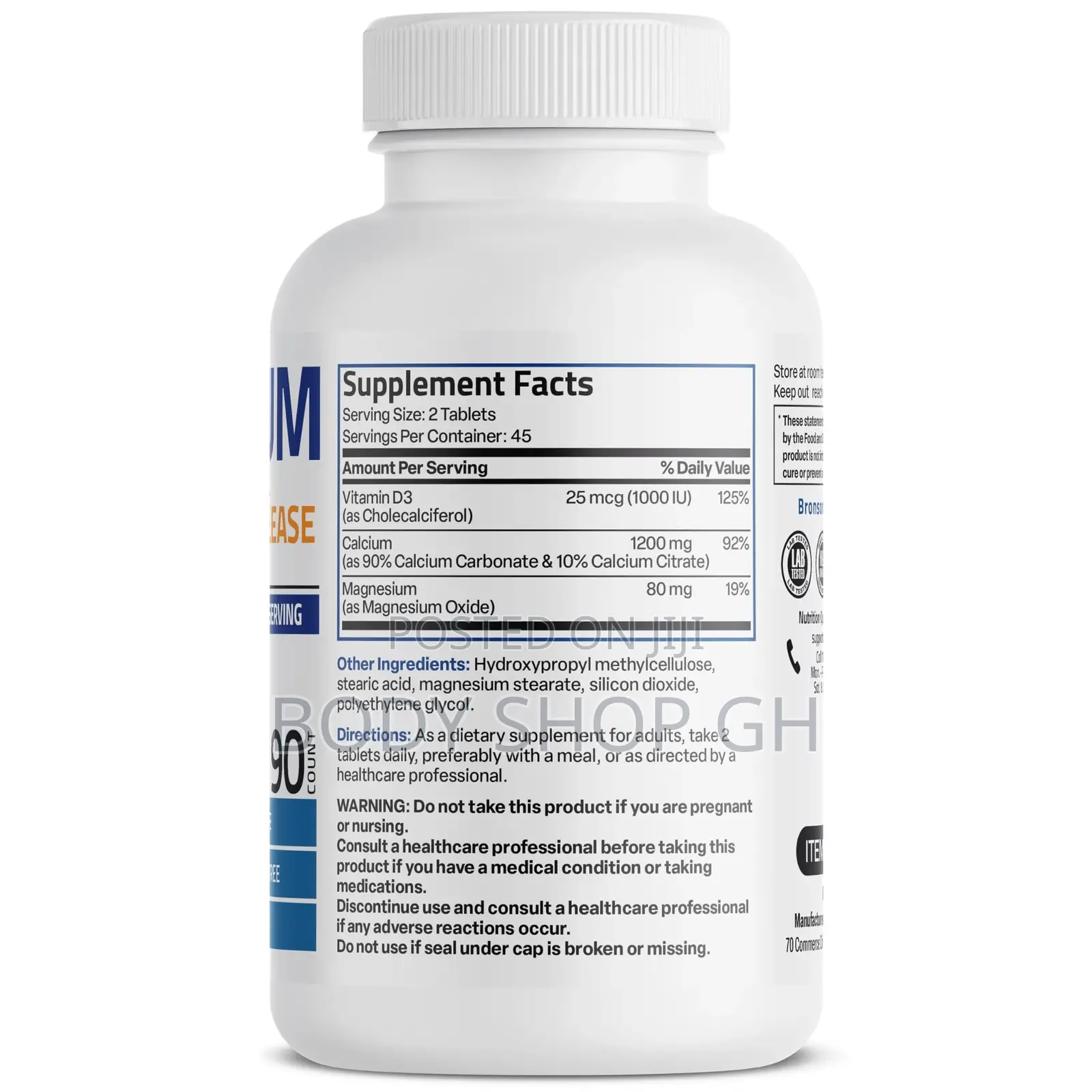 Bronson Calcium 1200 Mg Per Serving Sustained Release