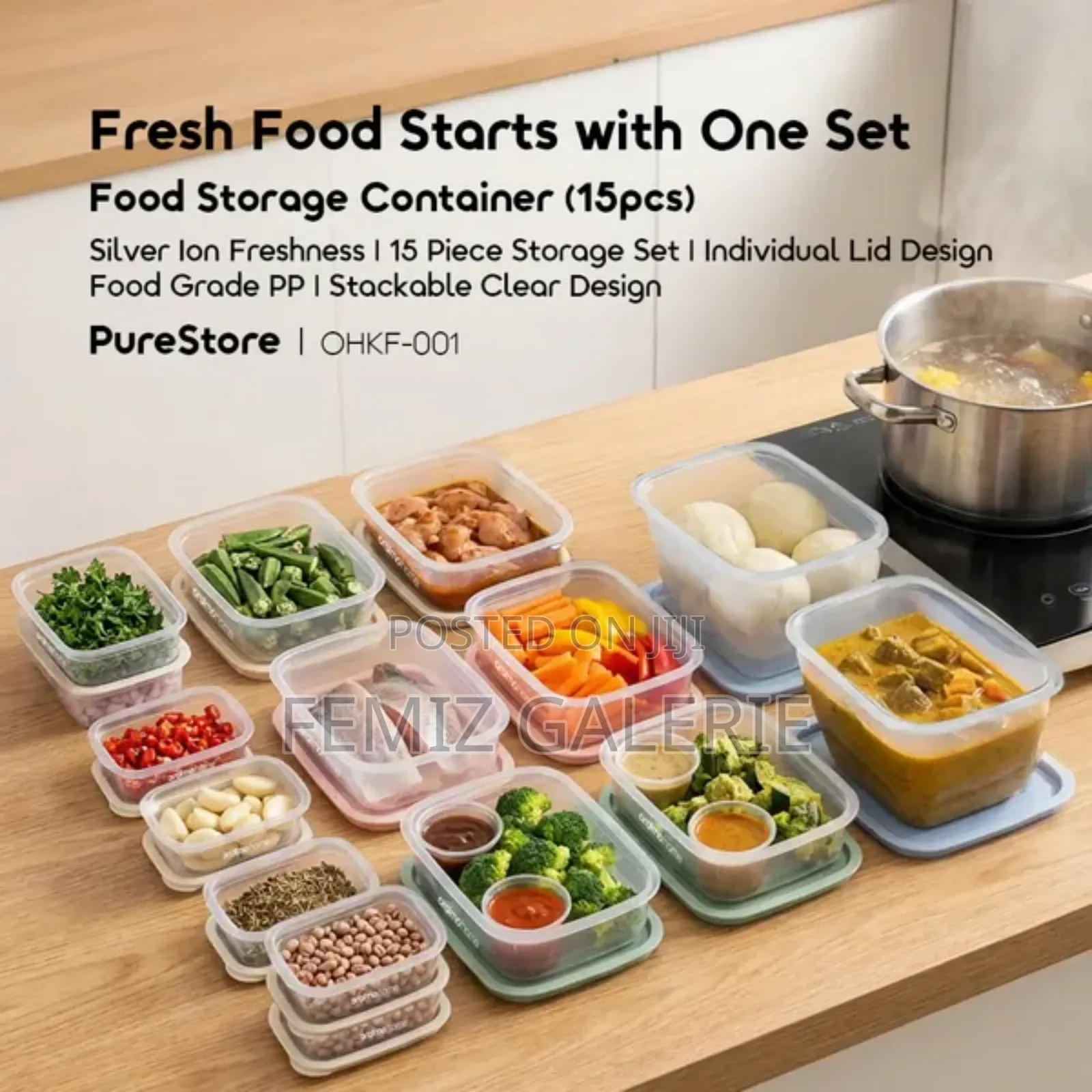 Oraimo Purestore Silver Ion Freshness Pp Food Storage Container-15pcs