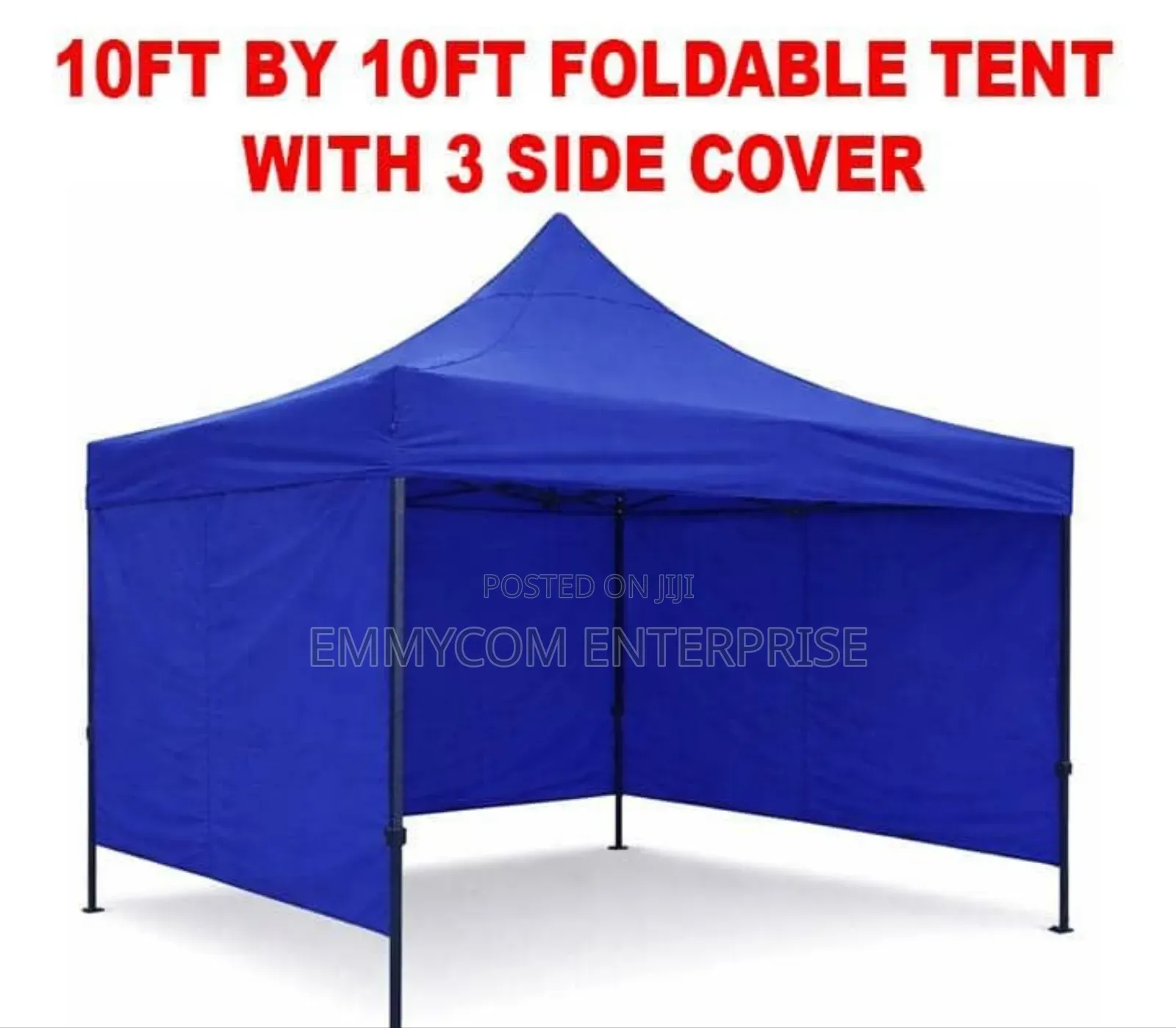 10 Feet By 10 Feet Foldable Tent With 3 Sides Cover