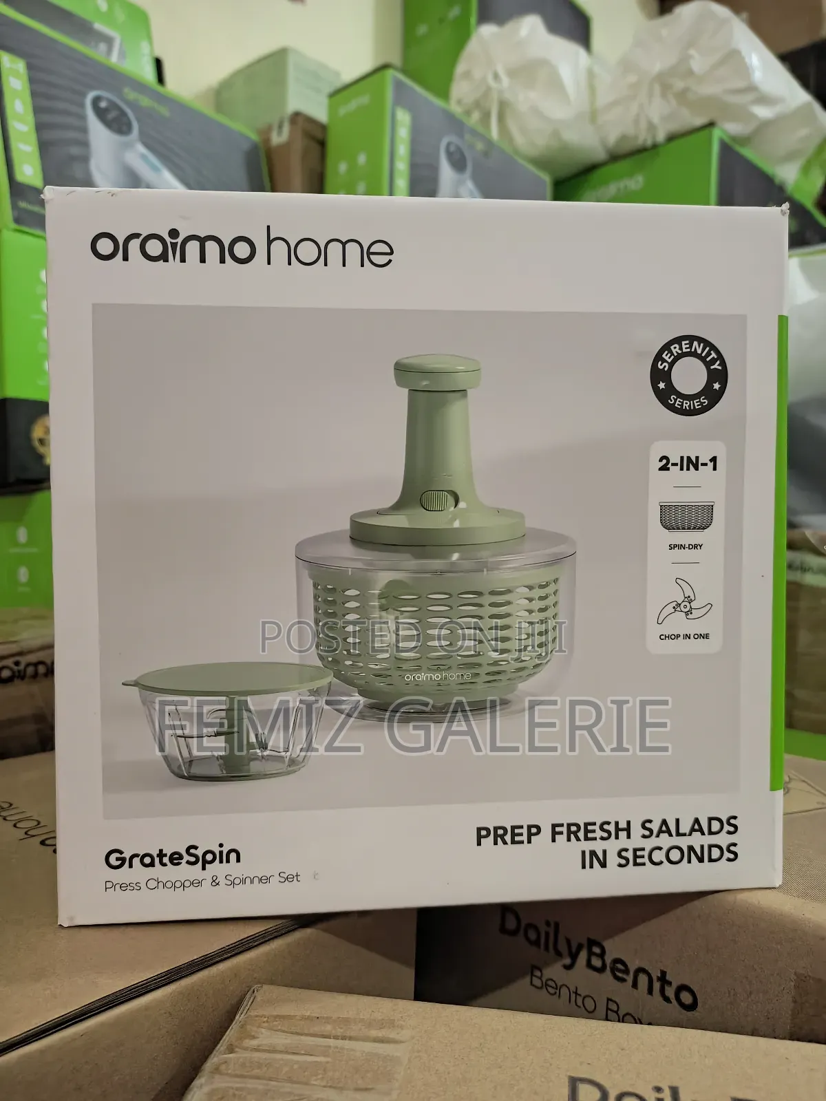 Oraimo Gratespin 2in1 Stainless Press Chopper Spinner Set
