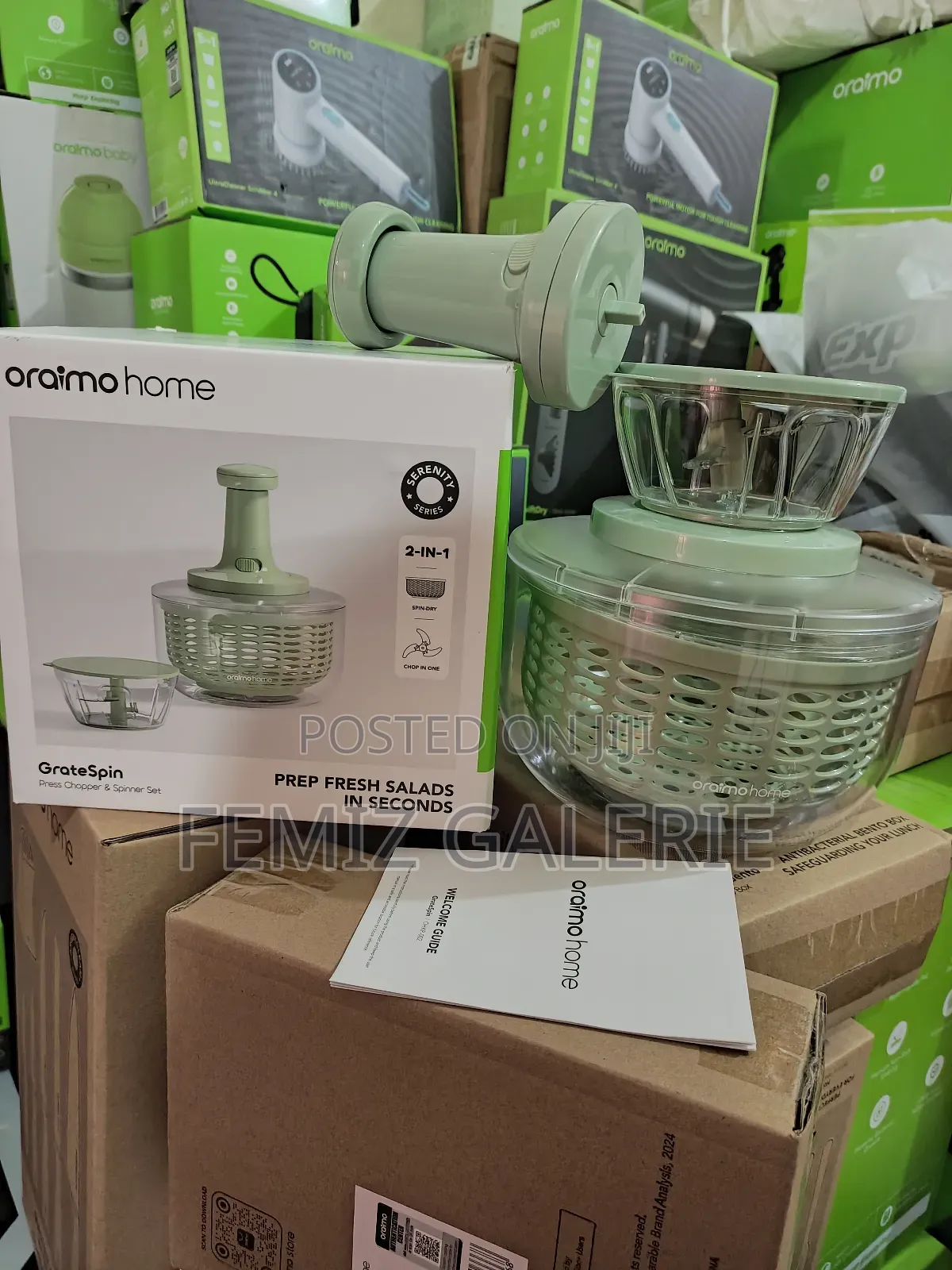 Oraimo Gratespin 2in1 Stainless Press Chopper Spinner Set