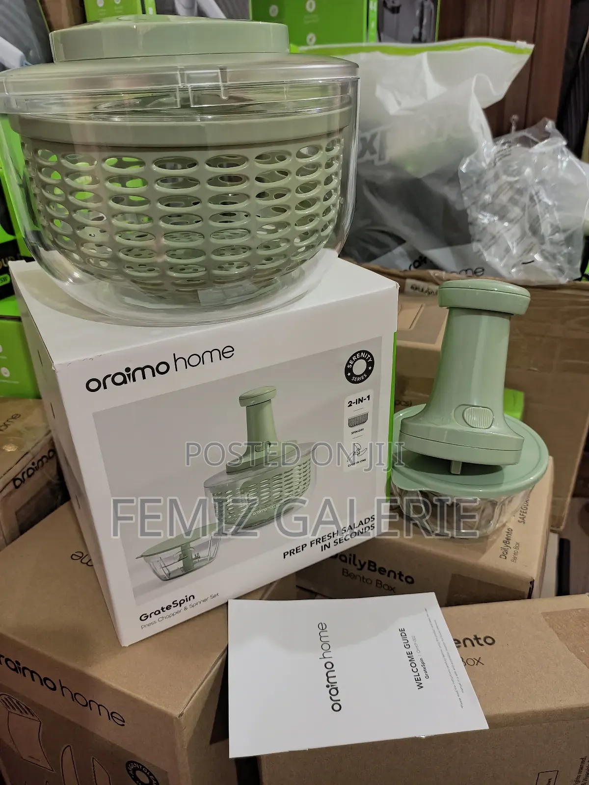 Oraimo Gratespin 2in1 Stainless Press Chopper Spinner Set