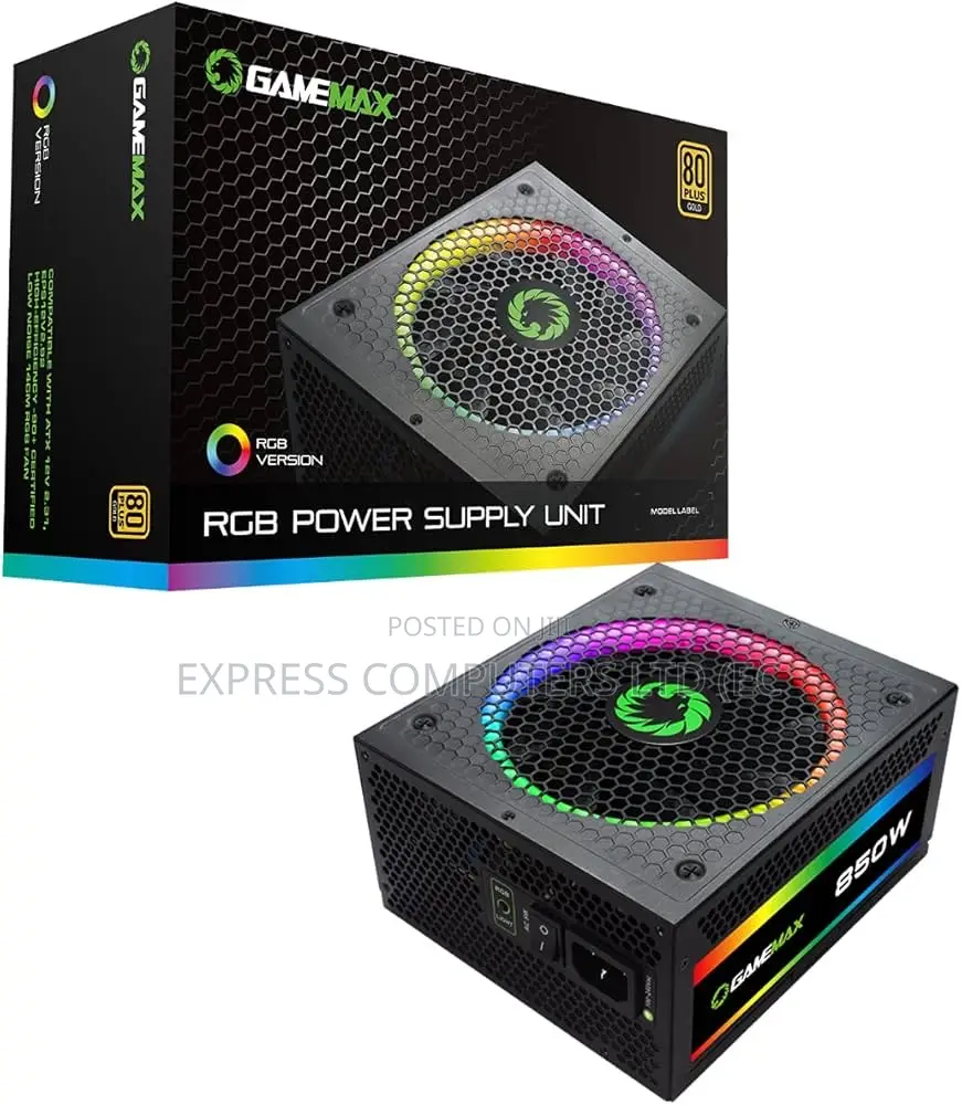 Gamemax 850w RGB Power Supply, Fully Modular, 80 Plus Gold,Original,