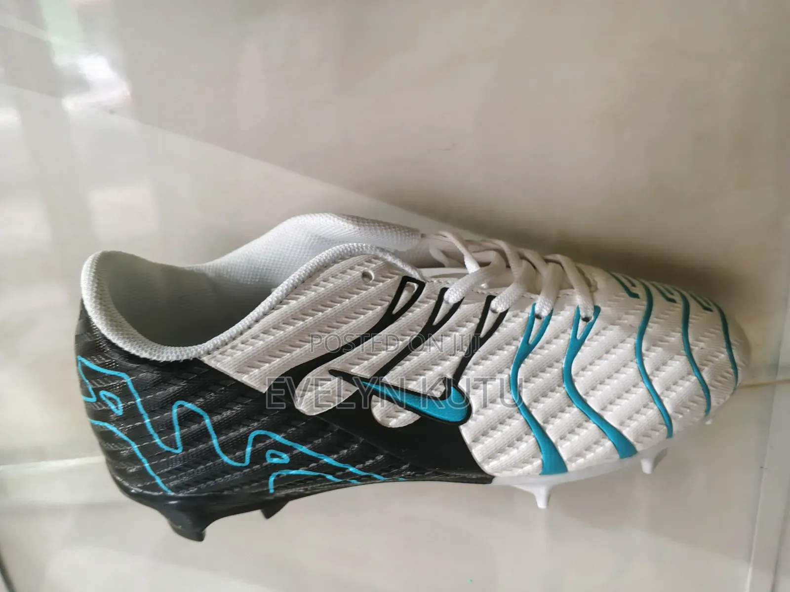 Children's Football Boot White and Black